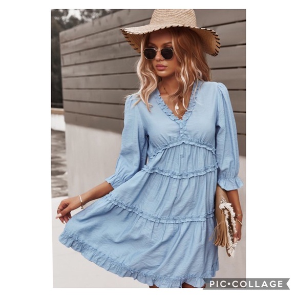 Bohemian Ruffle Loose Fit Dress - Picture 4 of 4